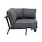 Armen Living Palau 4 Piece Outdoor Sectional Set with Cushions in Dark Gray and Natural Teak Wood Accent SETODPASE4GR - alternate 6